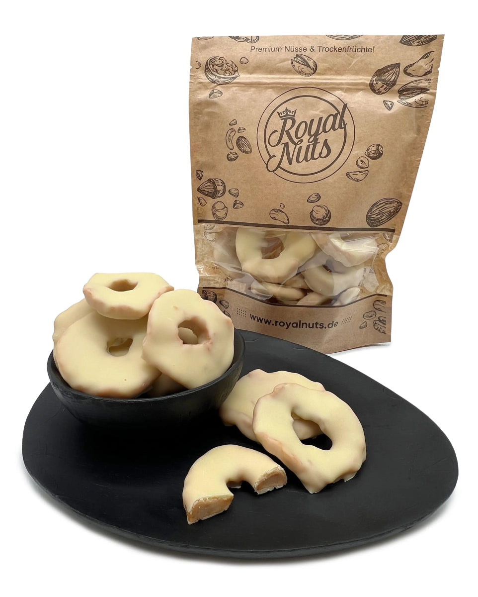 Apfelringe mit weißer Schokolade - Royalnuts Genuss GmbH