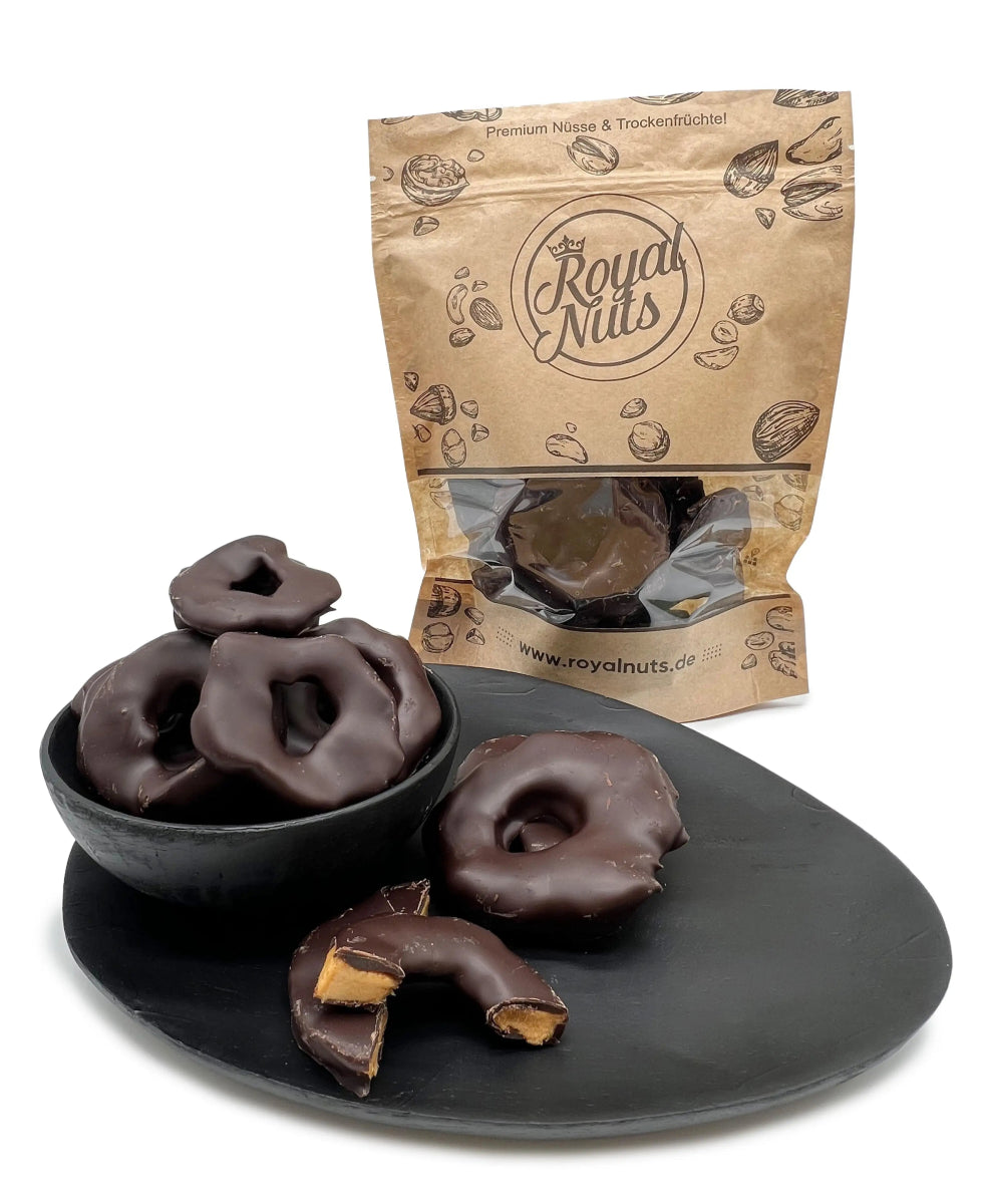Apfelringe mit Zartbitterschokolade - Royalnuts Genuss GmbH
