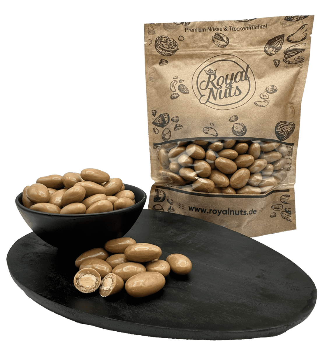 Mandeln mit Karamellschokolade und Meersalz - Royalnuts Genuss GmbH