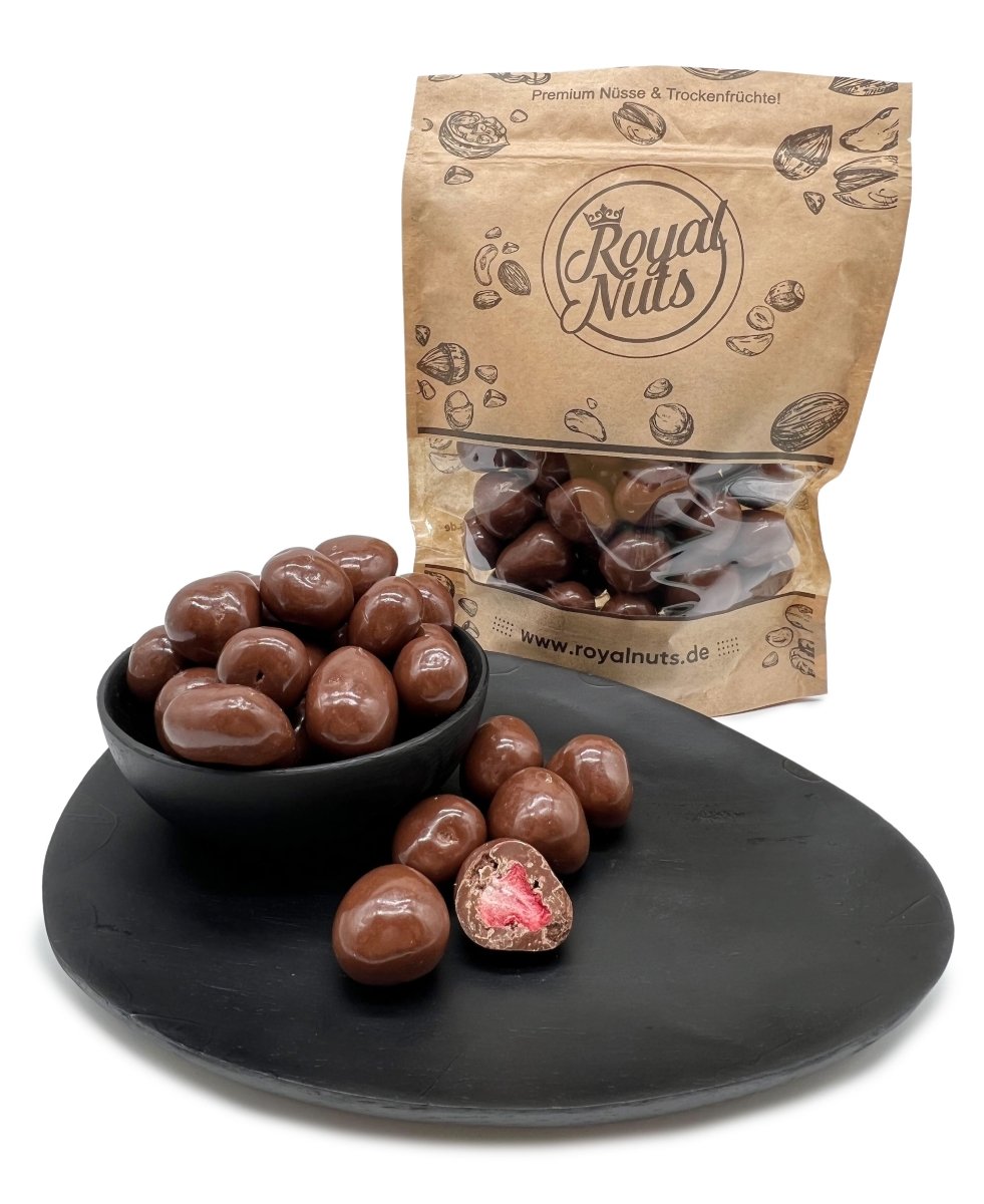 Schoko Erdbeeren mit Vollmilch - Schokolade - Royalnuts Genuss GmbH