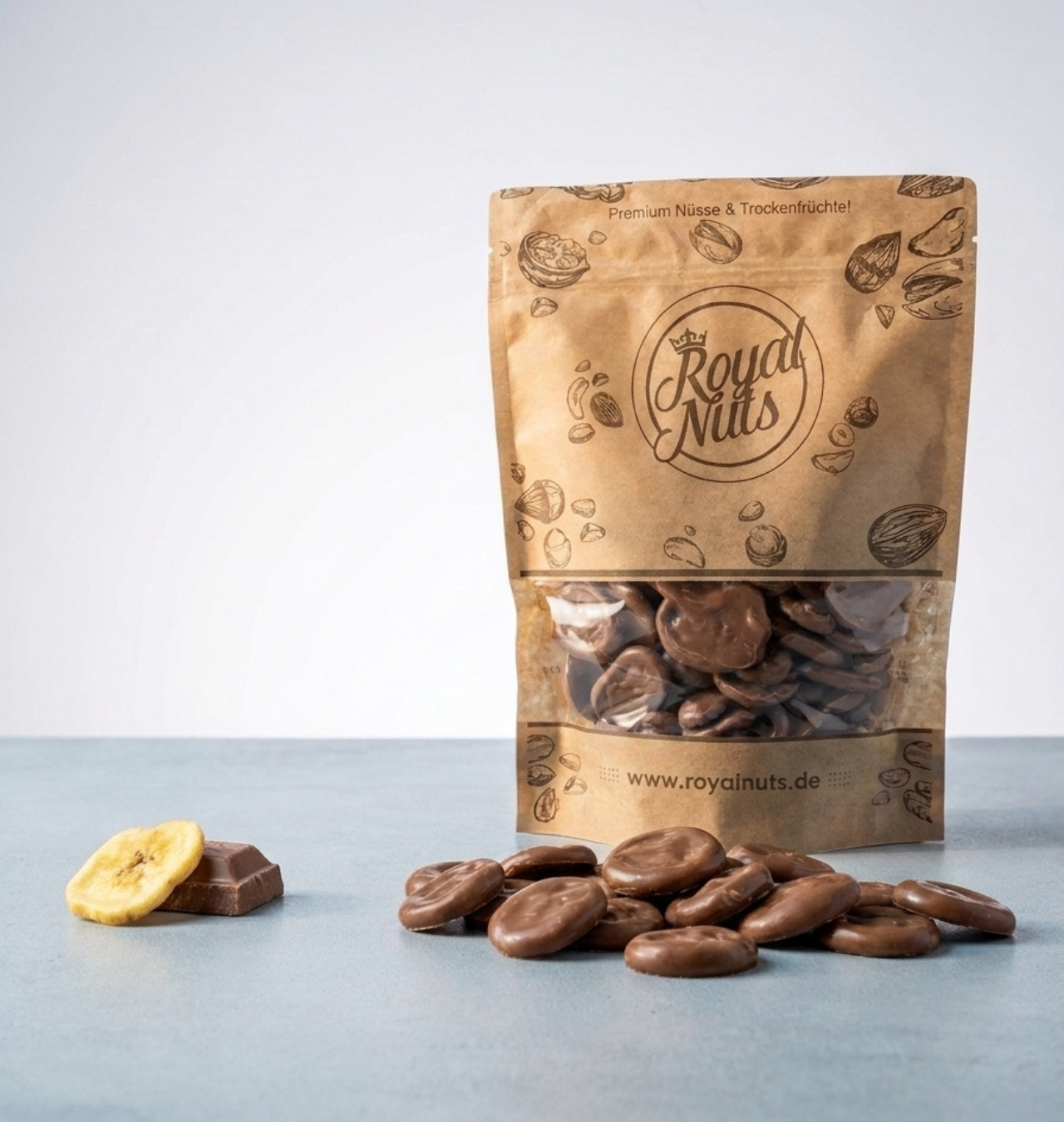 Bananenchips mit Vollmilchschokolade