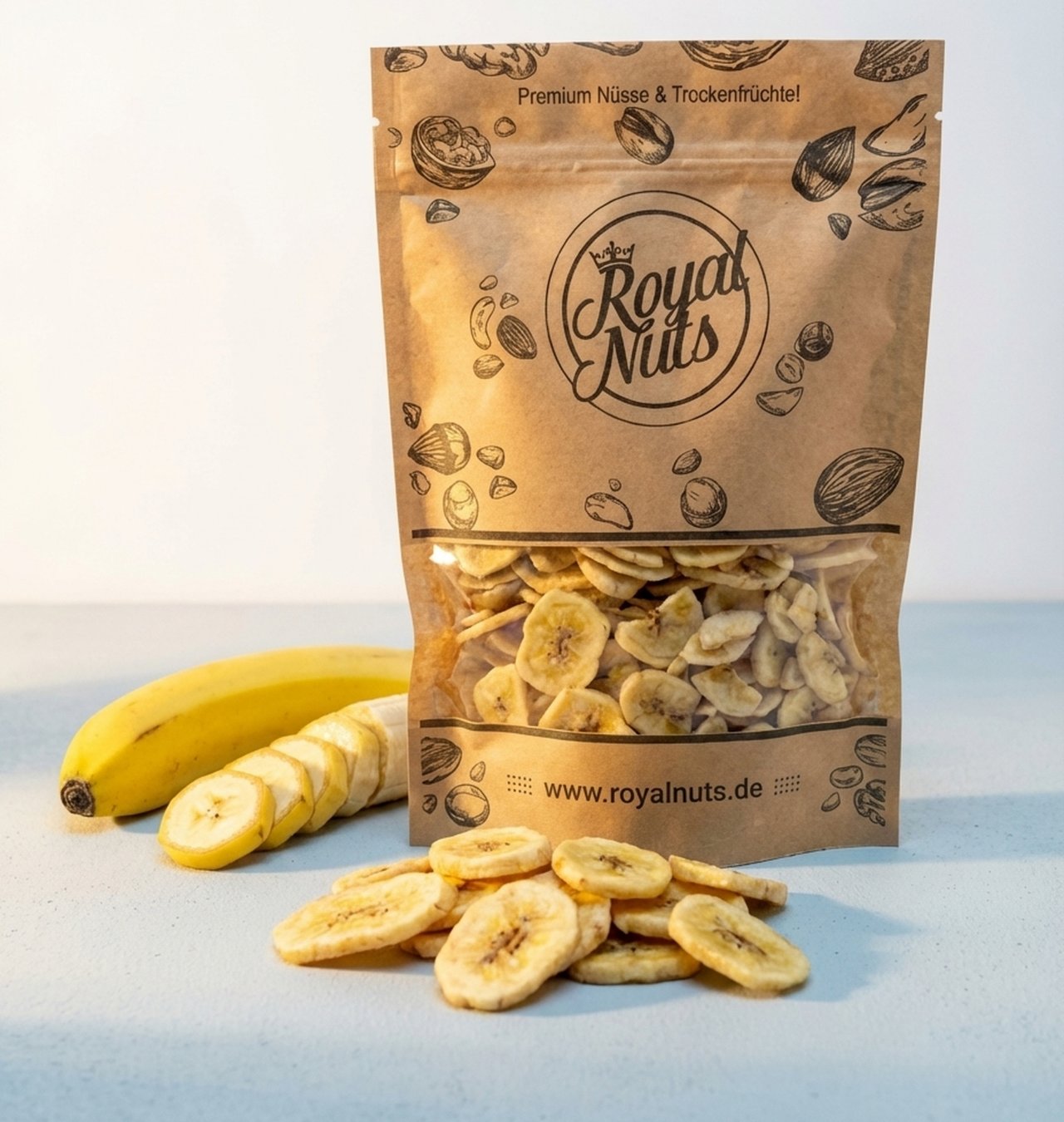 Getrocknete Bananenchips