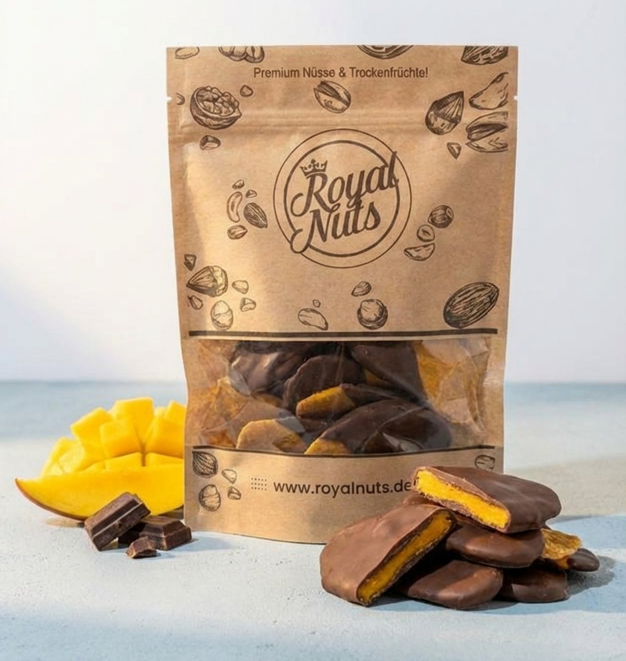 Getrocknete Mango mit Zartbitterschokolade