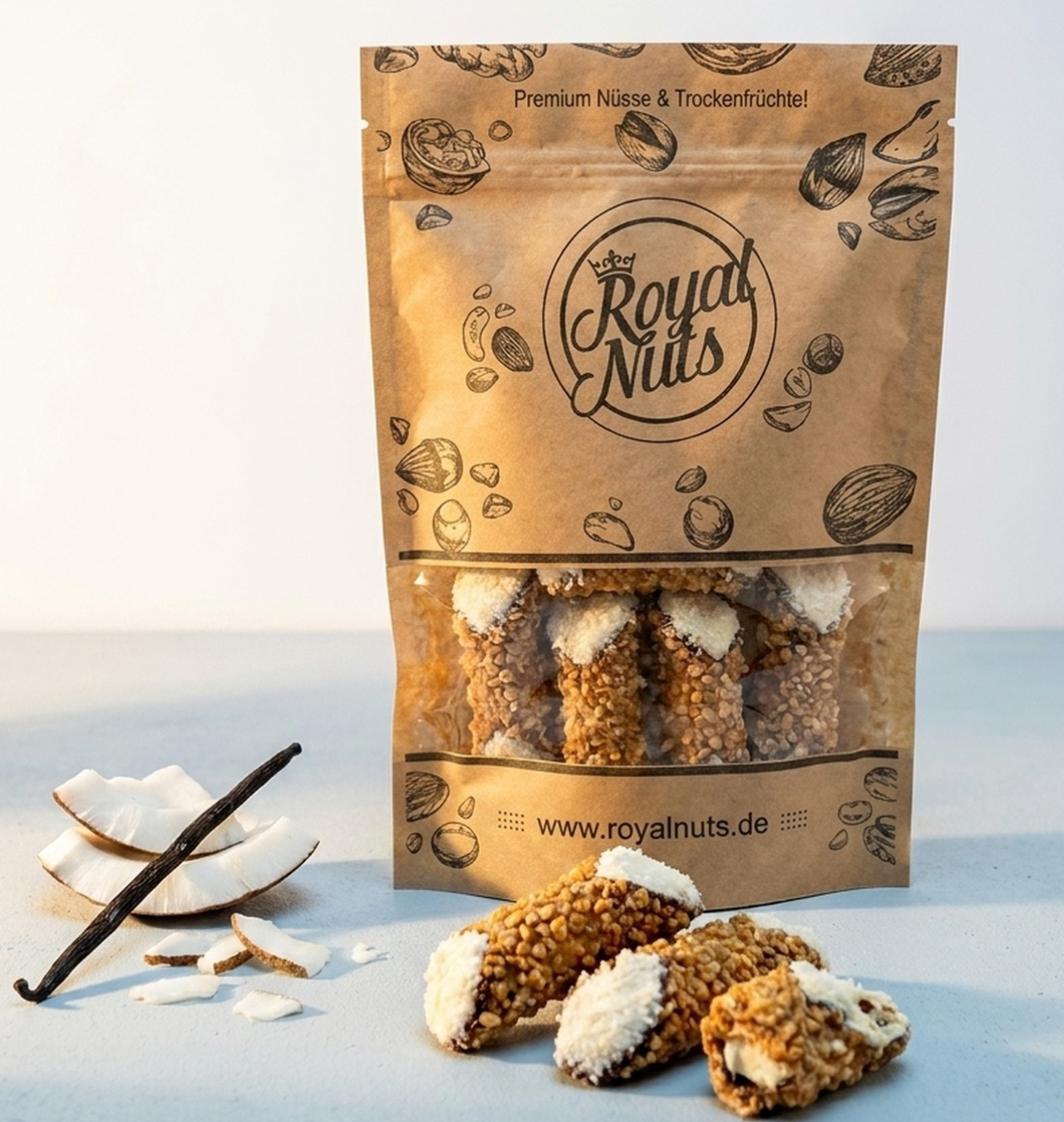 Cannoli mit Kokos-Vanille & Krokant