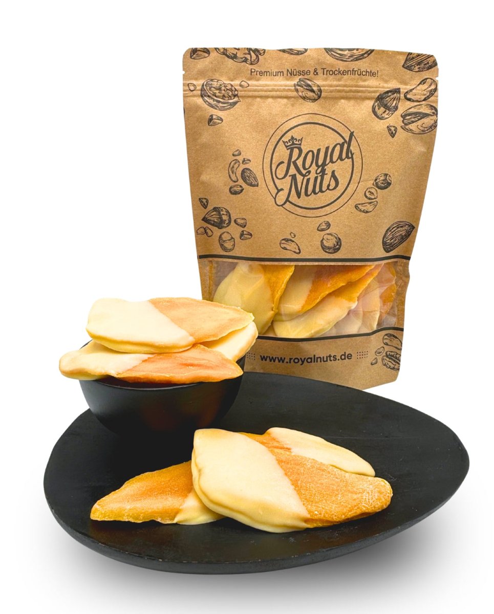 Getrocknete Mango mit weißer Schokolade - Royalnuts Genuss GmbH