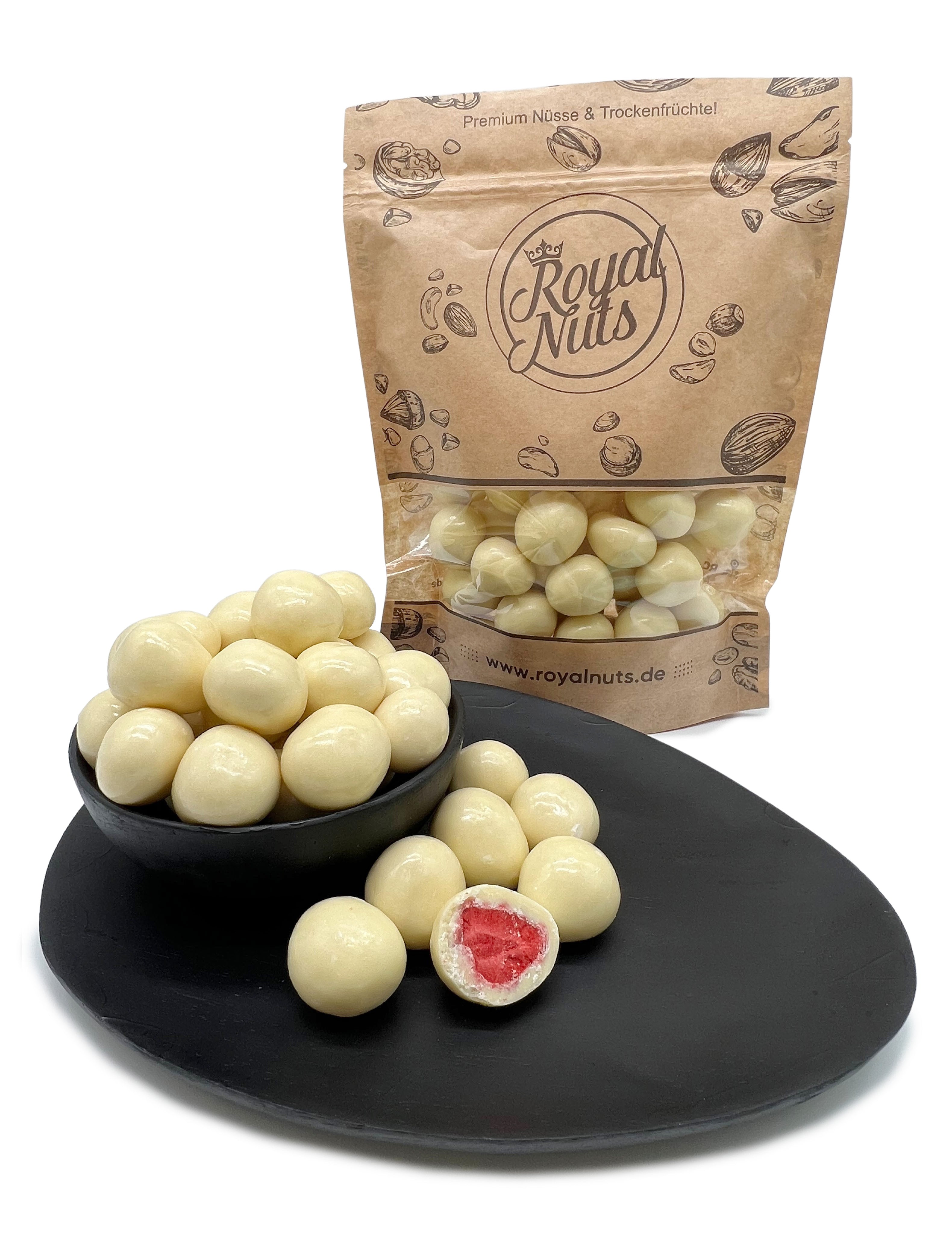 Gefriergetrocknete Erdbeeren mit weißer Schokolade - ROYALNUTS GmbH